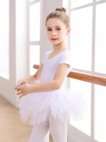 Vista 2 de EASTBUDDY Vestido de ballet para niñas, leotardo de baile con falda tutú, traje de bailarina