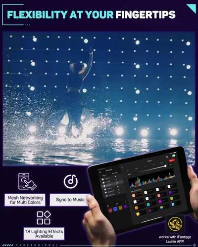 Vista 8 de IFOOTAGE Luz de video RGBW, luz de cámara RGB portátil, 2700K-10000K/CRI 95+/120 minutos de duración de la batería/recarga/control