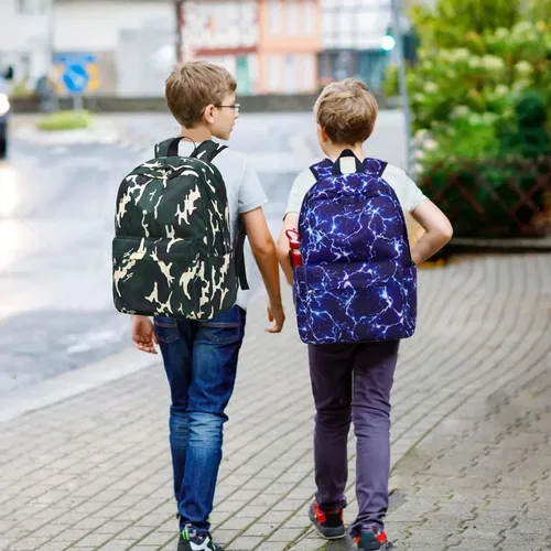Vista 6 de Meisohua Mochila escolar para niñas y niños, mochila para niñas y niños, mochila escolar primaria, mochila casual para niños y niñas, Azul