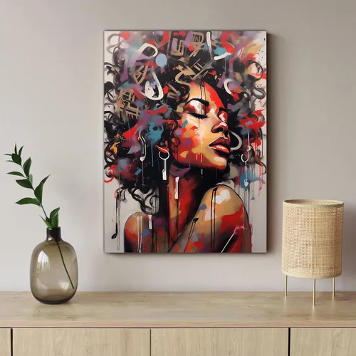 Vista 126 de Arte de pared afroamericano, decoración de rey y reina bailarín negro para sala de estar, arte de pareja de amor negro para dormitorio, lienzo