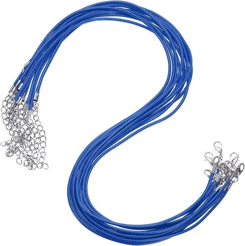 Vista 113 de MECCANIXITY 10 cordones de collar encerado de 18 pulgadas, cadena de collar a granel con cierre de 0.059 in de cuerda de cuero encerado para hacer