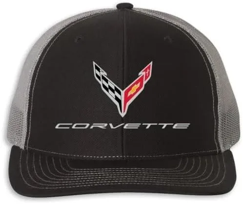 Vista 2 de SR1 Performance C8 Corvette Snapback Hat - Gorra trasera de malla estructurada Chevy
