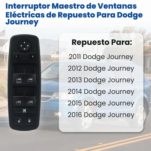 Vista 2 de Interruptor de ventana Master Power compatible con Dodge Journey 2011-2016, controlador lateral del conductor de 8+13 pines, carcasa ABS/PP