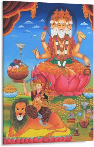 Vista 20 de Póster artístico con texto en inglés «Lord Shiva And His Family» («Lord Shiva And His Family») - Póster decorativo moderno para decorar la pared