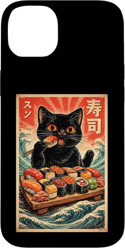 Vista 15 de Cute Kawaii Sushi Cat Funny Japanese Cat Eating Sushi Case for iPhone XR