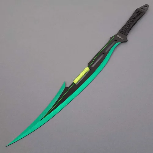 Vista 3 de Machete de fantasía de 27 pulgadas. Cuchillo de hoja fija. Hoja de acero inoxidable 440. Para colección, regalo, camping, deportes al aire libre