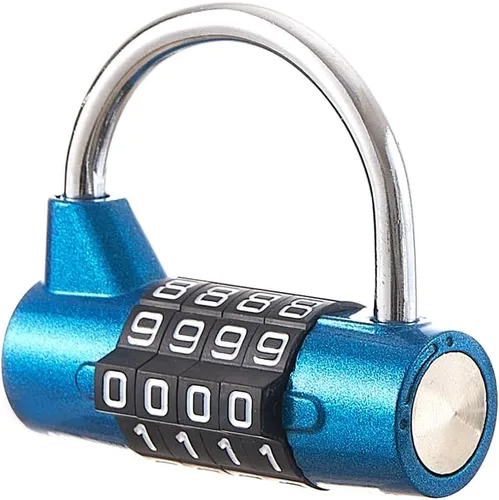 Vista 8 de Candado de combinación con cable de 4 dígitos y cable duradero de 3.5" ideal para casilleros, gimnasio, puerta, valla, caja de herramientas, funda