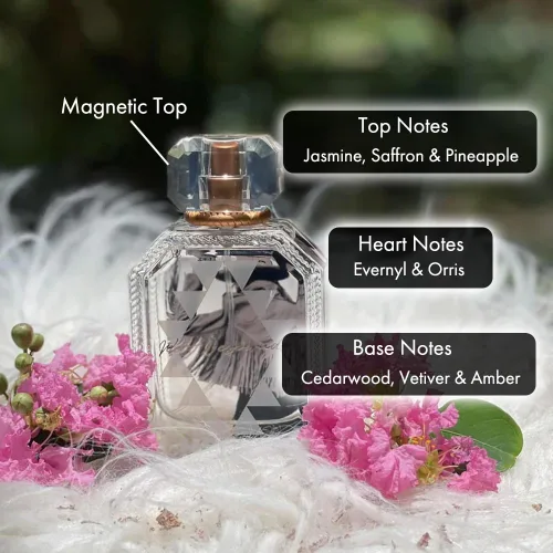 Vista 2 de HOOEY West Desperado Perfume para mujer, perfume cítrico de larga duración para mujeres con notas de jazmín, azafrán, madera de cedro, ámbar y más