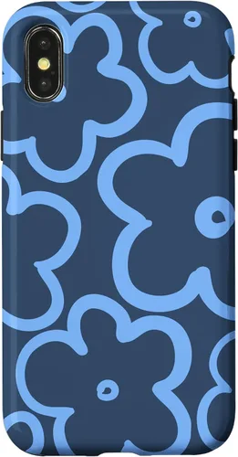 Vista 5 de Funda para iPhone 12 Mini con diseño floral azul marino y azul claro