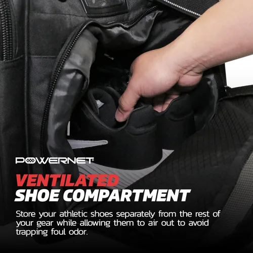 Vista 6 de PowerNet Pro Duffle Bag, Softball Baseball Bag, Baseball Gear Bag, Baseball Bat Bag with Internal Bat Sleeves, Baseball Bags with Padded Strap &