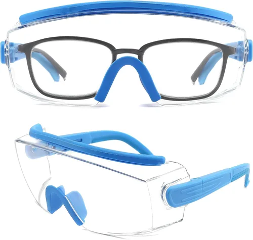 Vista 11 de Gafas de seguridad sobre anteojos, anti niebla, gafas protectoras con marco ajustable para hombres y mujeres