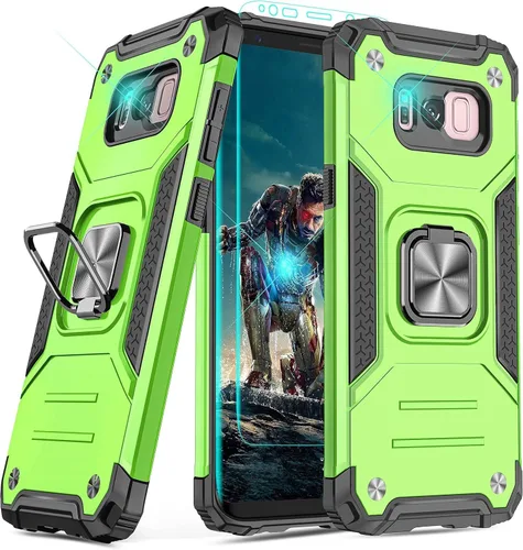 Vista 50 de YmhxcY Funda para Galaxy Note 8, funda para Galaxy Note 8 con protector de pantalla curvado 3D, fundas de grado armadura con soporte giratorio