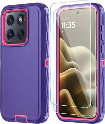Vista 10 de Qinmay Funda para teléfono Motorola Moto Edge 5G 2026, color negro y gris NegroGris