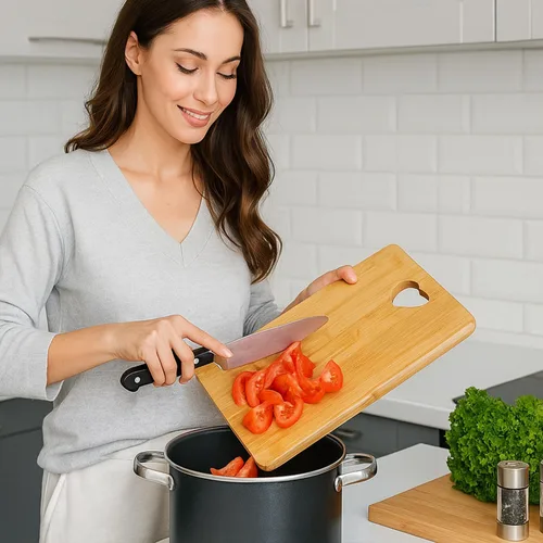 Vista 7 de Regalo para hija, tabla de cortar decorativa de bambú, regalos de cocina para tablas de quesos de Navidad, regalo único de cumpleaños, tabla