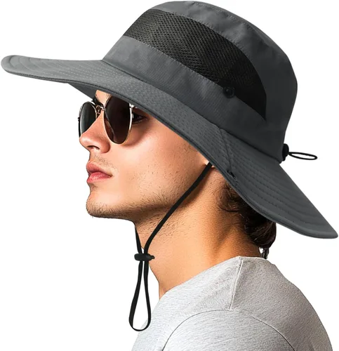 Vista 17 de PFFY Sun Beach Hats for Women Men UV Protection Wide Brim Foldable Fishing Sun Bucket Hat Outdoor Essentials