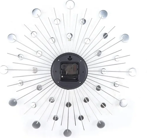 Vista 6 de Reloj de pared plateado metálico brillante para sala de estar, oficina (diamantes de imitación plateados), reloj de salón de belleza, Wanduhr