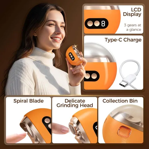 Vista 4 de Cortaúñas eléctrico multifuncional, kit de aseo recargable de 3 velocidades ajustables, pulido y cuidado suaves, amoladora automática portátil