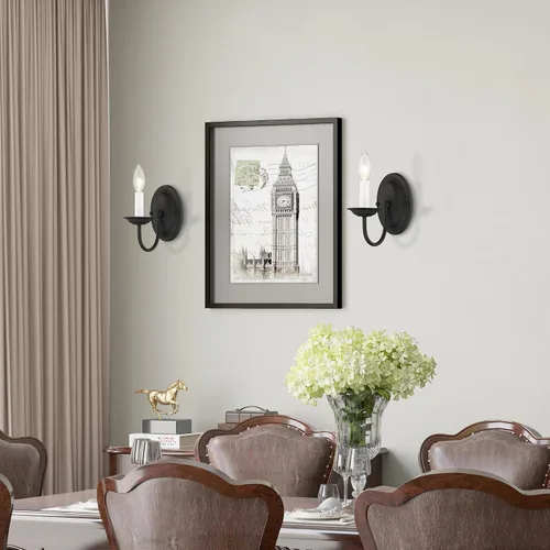 Vista 9 de Livex Lighting 4151-04 Home Basics Aplique de Pared Negro de 1 Luz
