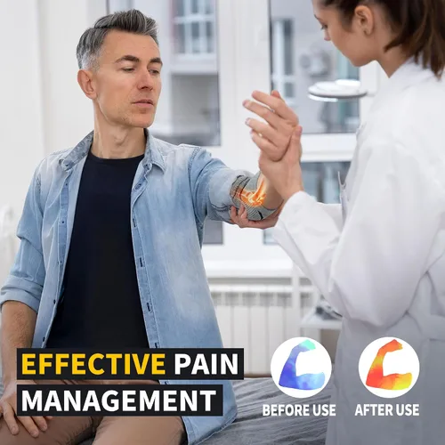 Vista 5 de CAMBIVO Paquete de 2 coderas para mujeres y hombres, coderas de compresión para tendinitis, codo de golf, codo de tenista, artritis, bursitis