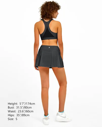 Vista 5 de Stelle Falda pantalón de tenis para mujer, pantalón corto de golf de cintura alta atlética con bolsillos interiores, pantalones cortos deportivos