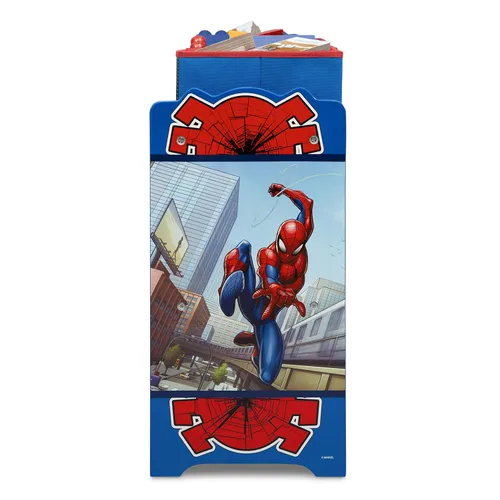 Vista 8 de Organizador de juguetes Marvel Spider-Man Deluxe con diseño de 9 cubos y almacenamiento por Delta Children, certificado Greenguard Gold