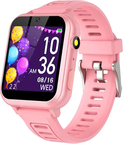 Vista 10 de Tixpc Reloj inteligente para niños y niñas con video, cámara, reproductor de música, 39 juegos, podómetro, reloj despertador, calculadora, antorcha