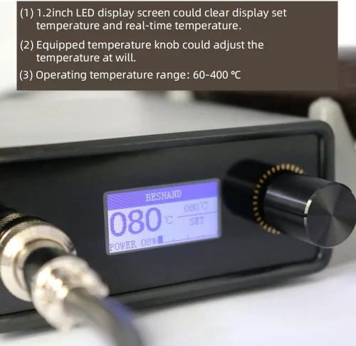 Vista 3 de YVOKERN Máquina eléctrica de plegado y plegado de cuero, herramienta eléctrica de hierro para arrugar por calor con 3 puntas para manualidades