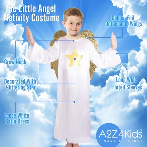 Vista 5 de Disfraz de ángel de Navidad para niños, disfraz de ángel de Navidad para niños, disfraz de ángel de Navidad