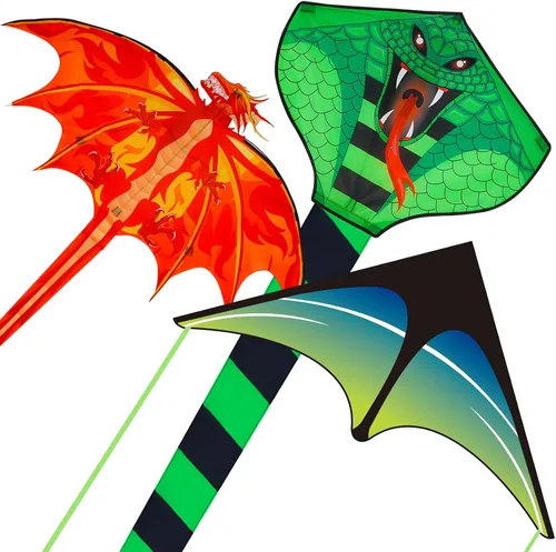 Vista 10 de 3 Pack Large Kites, Easy to Fly Beach Kites