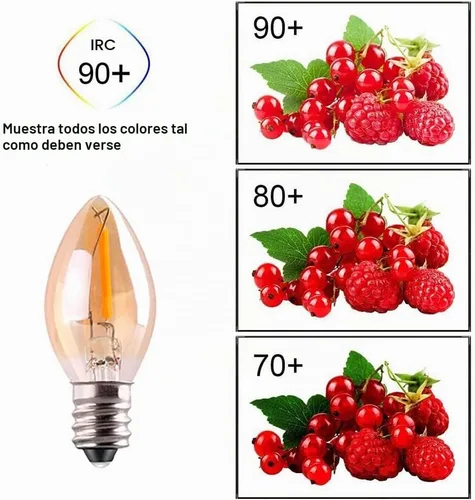 Vista 8 de Bombilla nocturna LED C7, base de vela estilo Edison clásico E12, bombilla de filamento LED de 0.5 W, bombilla de repuesto de luz de letrero