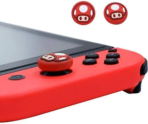 Vista 4 de Juego de Fundas de Agarre para Pulgar de Silicona Analógica, Tapones de Joystick, Fundas para Controladores de Switch NS Switch Lite (J)