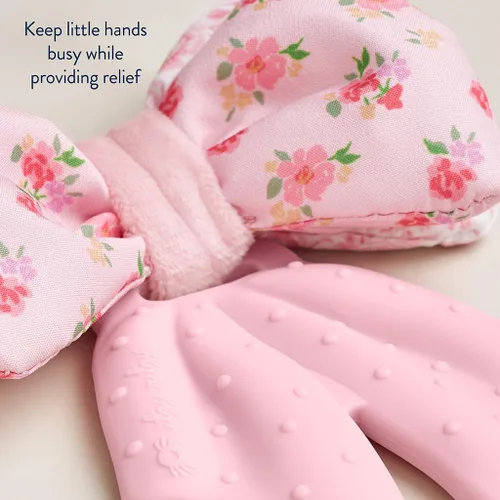 Vista 9 de Itzy Ritzy Juguete Mordedor Crinkle – El juguete de dentición con lazo incluye silicona, terciopelo y material crinkle; cuenta con múltiples