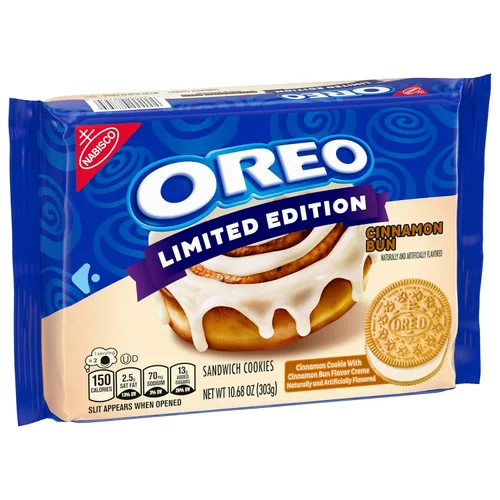 Vista 9 de OREO Galletas sándwich de bollo de canela, edición limitada, 10.68 onzas
