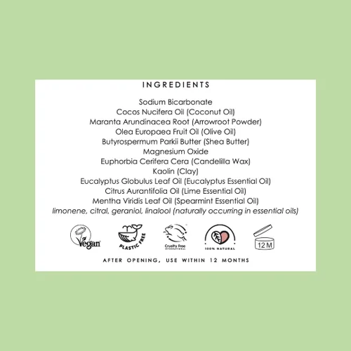 Vista 6 de The Natural Deodorant Co, Bálsamo Desodorante Activo Menta + Eucalipto 1.94 oz