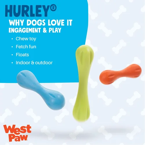 Vista 2 de Juguete de hueso de perro, masticable West Paw Diseño Zogoflex Hurley, duro , Agua (Aqua)