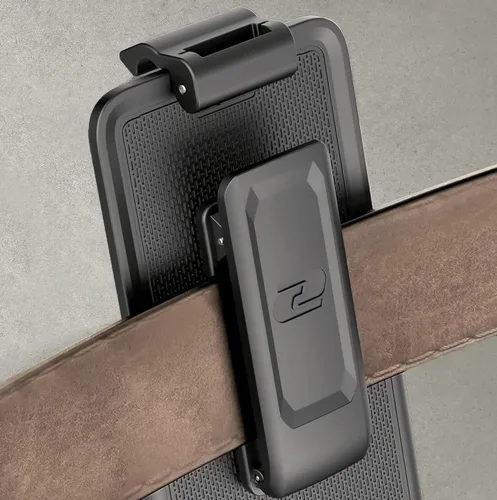 Vista 4 de Encased Thin Armor Belt Case - Diseñada para iPhone 15 con Clip de Funda para Teléfono - Negro Mate