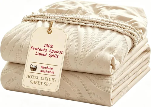 Vista 8 de Protector de colchón impermeable azul individual XL con protector de almohada, protege contra derrames de líquidos, suave, silencioso