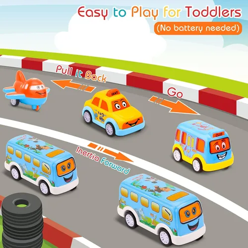 Vista 5 de Nicmore Camión transportador de juguetes para niños pequeños: juguete de transporte para niños de 1, 2, 3, 4 años, 18 meses, 5 en 1, regalo