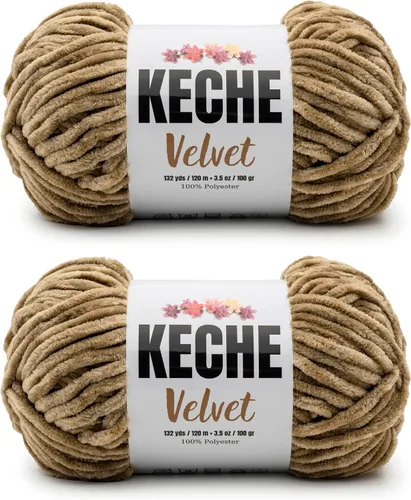 Vista 156 de Keche Hilo para ganchillo, hilo de terciopelo, chenilla suave, manta de bebé voluminosa amigurumi Yarn 3.53 oz (132 yardas) - Arona