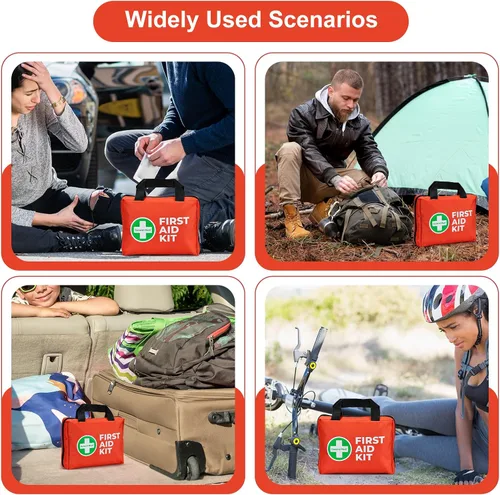 Vista 7 de General Medi Kit de primeros auxilios, kit de primeros auxilios pequeño de 250 piezas, incluye manta de aluminio de emergencia, paquete frío