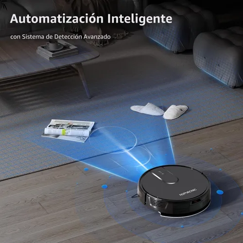 Vista 2 de ROPVACNIC Robot aspirador robot aspirador y trapeador combinado con succión de 5200 Pa, ajustes de limpieza personalizados, aspiradora robótica