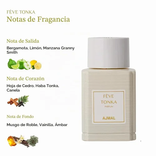 Vista 3 de Ajmal Oud Marquis Fève Tonka Eau de Parfum para hombre, 3.4 fl oz