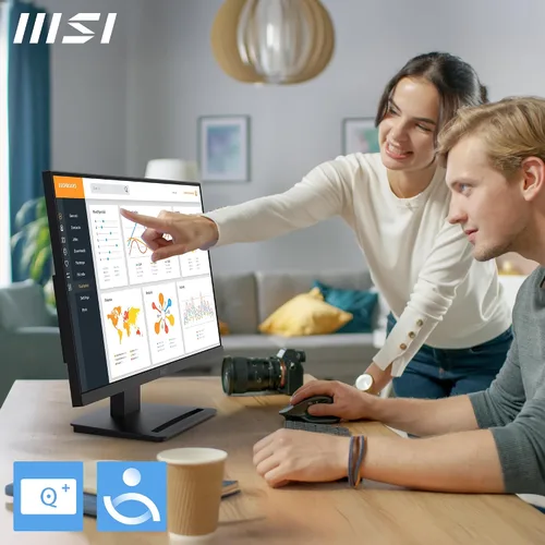 Vista 4 de MSI PRO MP243L E14 Monitor de oficina para juegos IPS 1920 x 1080 (FHD) de 24 pulgadas, 144Hz, Adaptive-Synch, listo para HDR, HDMI, puerto VGA