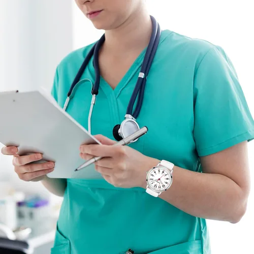 Vista 6 de Reloj de enfermera para enfermeras, estudiantes de enfermería, profesionales médicos, médicos, con variedad de colores, segunda mano y 24 horas