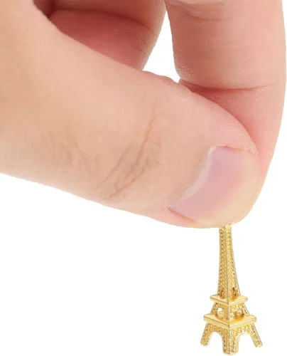 Vista 6 de EXCEART 60 piezas Mini colgantes de simulación Torre Eiffel colgantes colgantes colgantes para joyería DIY llavero accesorios (color al azar)