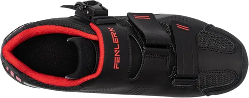 Vista 4 de FENLERN Zapatos de ciclismo para hombre, zapatos de bicicleta de montaña MTB con hebilla de trinquete rápida, para montar en interiores