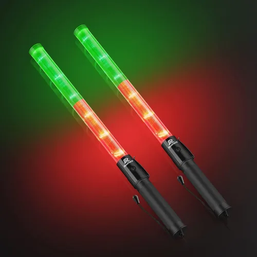 Vista 19 de RoadHero 1 paquete de varitas de tráfico de 21 pulgadas, bastón de control de tráfico LED verde, varita de luz de seguridad nocturna con 2 modos