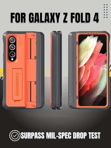 Vista 2 de CaseBorne V - Funda compatible con Samsung Galaxy Z Fold 4, funda protectora de cuerpo completo con cubierta de bisagra semiautomática
