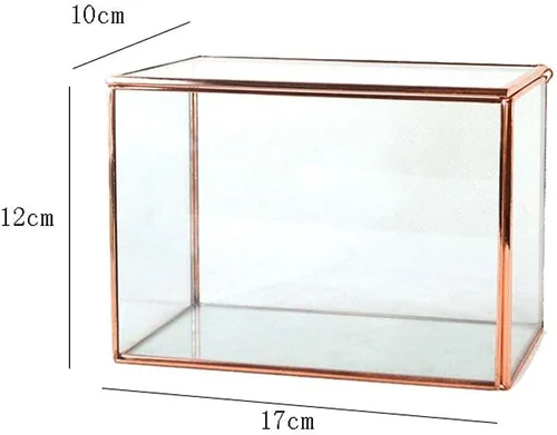 Vista 5 de erddcbb Caja rectangular para joyas en el pecho de cristal, estilo europeo, joyería a la moda, caja de baratijas