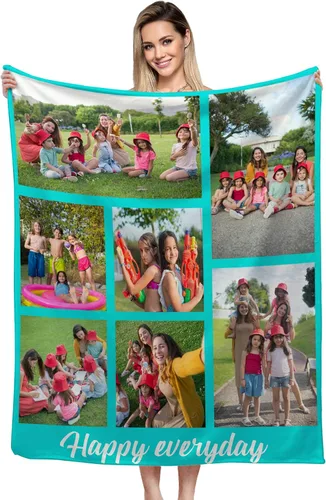 Vista 13 de Manta personalizada, diseño de vellón con texto, mantas con imágenes personalizadas para bebé, madre, padre, adultos, amigos, amantes, perros, 1 Foto